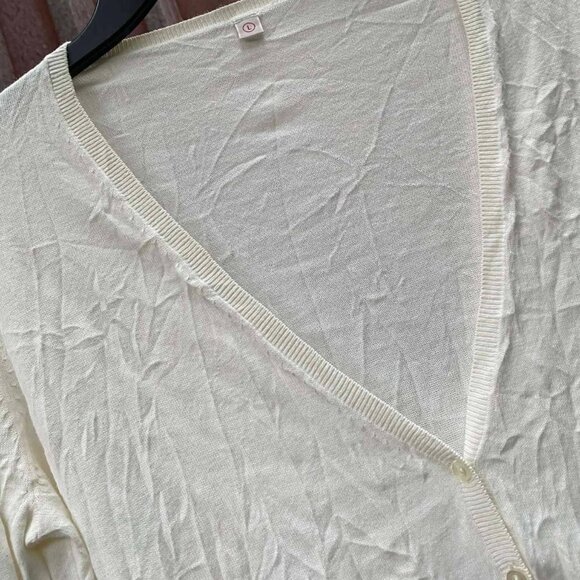 White Button Front Cardigan - Picture 2 of 4